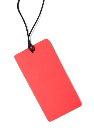 Red price tag isolatedの写真素材