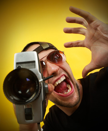 Crazy cameraman conceptの写真素材