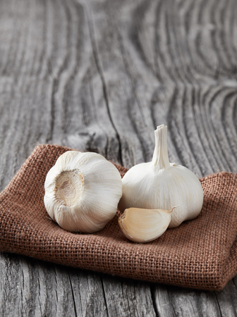 Farm market garlicの写真素材