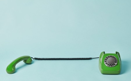 Vintage telephone and telephone receiverの写真素材