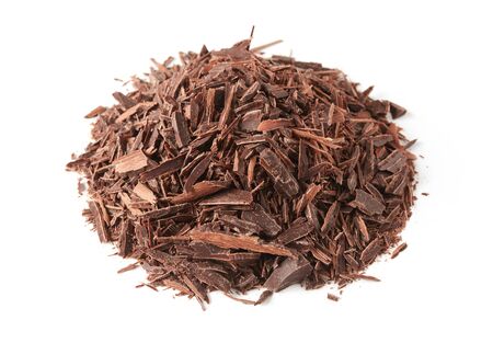 Chocolate shavings stack on whiteの写真素材