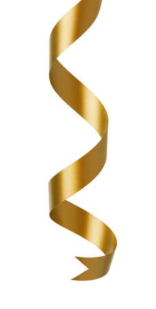 Christmas ribbon isolated on whiteの写真素材