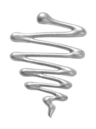 Silver cream foundation  isolated on whiteの写真素材