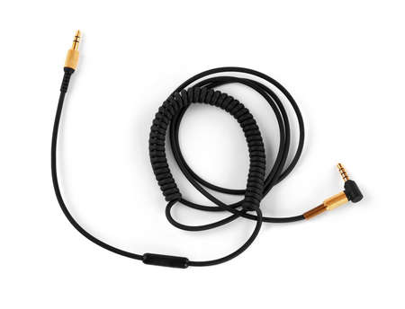 Audio jack tangled cable isolated
