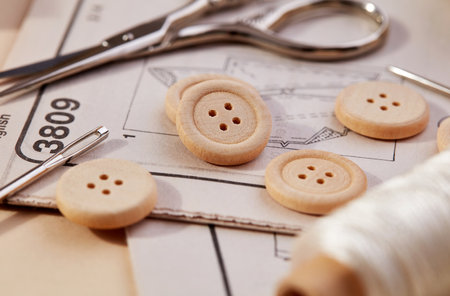 Accessories for sewing close-up detail