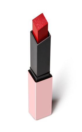 Lipstick tube isolated on whiteの写真素材