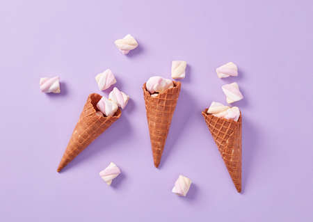 Ice cream cones with mars mellows