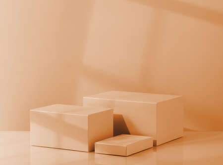 Podium of different heights for product presentationの写真素材