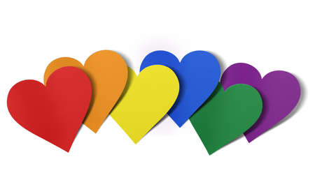 Rainbow Pride Flag LGBT Movement Heartsの写真素材