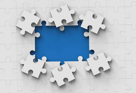Jigsaw puzzle concept from above