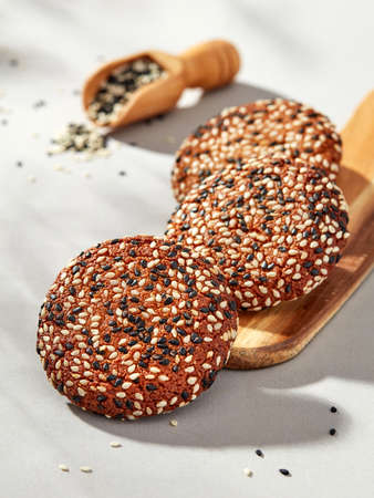 Home made cookies with poppy seedsの写真素材