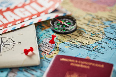 Vacation destination concept, closeup detail