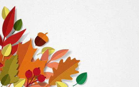 Autumn Leaf Design Elements with copy spaceの写真素材