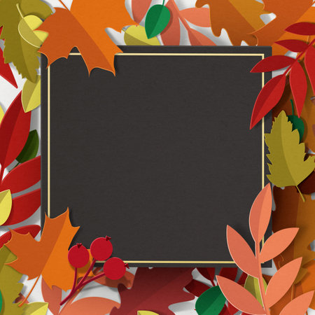 Autumn black banner from aboveの写真素材