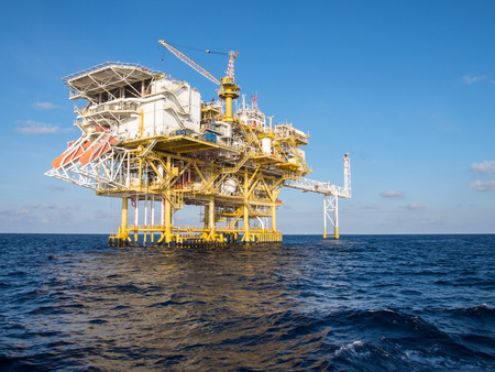 Offshore production platform in the sea for oil and gas production.の写真素材