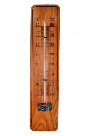 thermometer on wooden frame