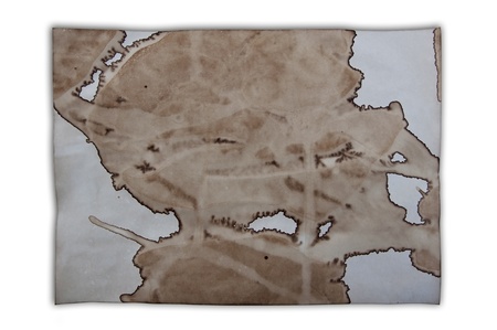 Old paper as white isolate backgroundの写真素材