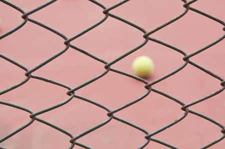 The net in front tennis ballの写真素材