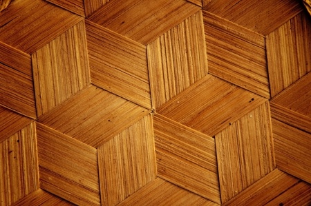 Bamboo wooden texture hexagon shape style backgroundの写真素材