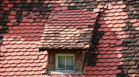 Old roof in the Black Forestの写真素材