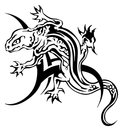 Lizard tattoo vector great idea for shoulder areaのイラスト素材