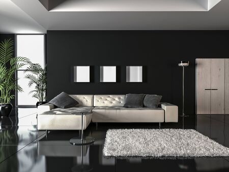 Hall room illustration in dark elegant design