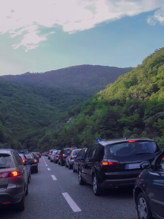 Cars stuck in the traffic