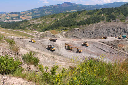 High anglw view of a quarry site