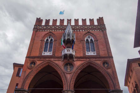 Low angle view of Palazzo della Mercanzia, seat of the Chamber of Commerce, Industry, Agriculture...
