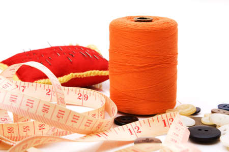 sewing set - needles, buttons, threadsの写真素材