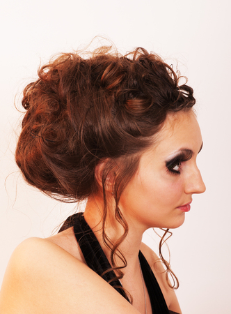 young girl with fascinating makeupの写真素材