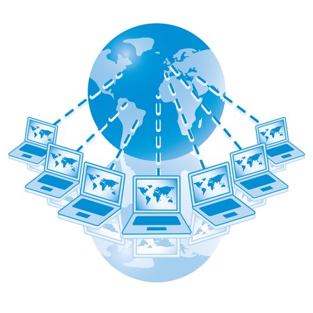 4. Global Computer Network in blue. Eps8. のイラスト素材