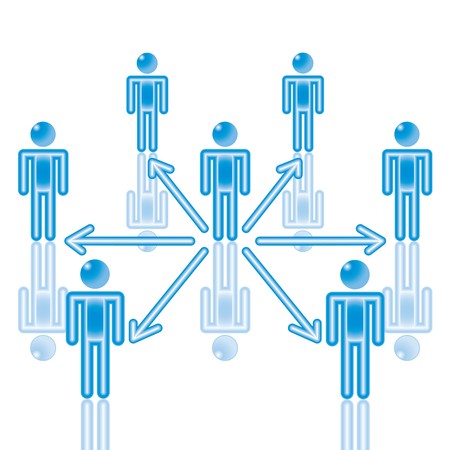 5. Teamwork Communication in blue. Eps8. のイラスト素材