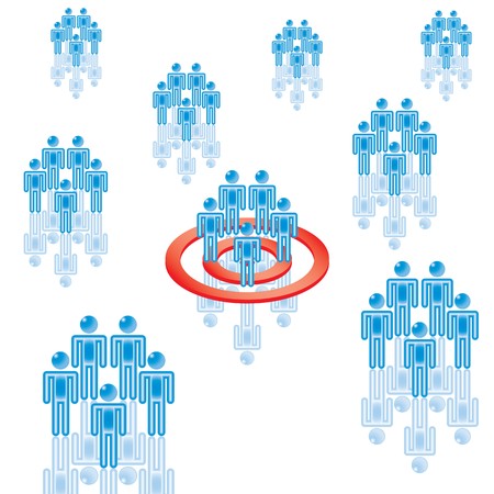 6. Target Market in blue. Eps8. Isolated groups and layers.  のイラスト素材