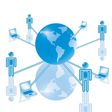 7. Global Computer Network in blue. Eps8.のイラスト素材