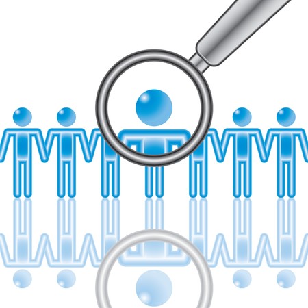 15. Employee Search in blue. Eps8. Isolated groups and layers. See this in rasterizing in my portfolio.  のイラスト素材