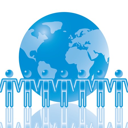 16. Global Team in blue. Eps8. Isolated groups and layers. See this in rasterizing in my portfolio.  のイラスト素材