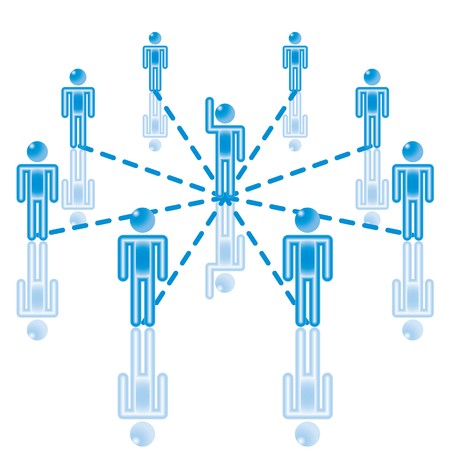 18. Team Leader in blue. Eps8. Isolated groups and layers. See this in rasterizing in my portfolio.  のイラスト素材