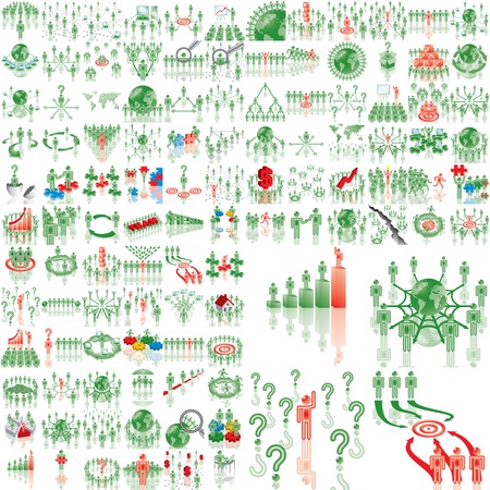 Over 100 business illustrationsのイラスト素材