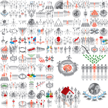 Over 100 business illustrationsのイラスト素材