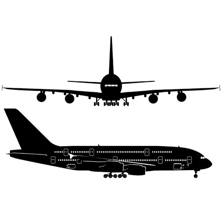 Passenger Jetliner A380のイラスト素材