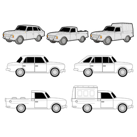 Vector  IJ car modifications setのイラスト素材