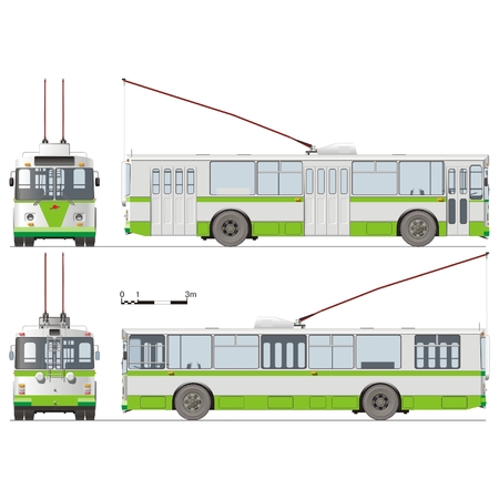 Vector hi-detailed urban trolleybusのイラスト素材