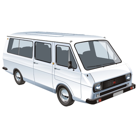 mini bus isolatedのイラスト素材
