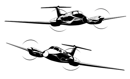 Civil utility aircraft Available EPS-8 vector format separated by groups and layers for easy editのイラスト素材