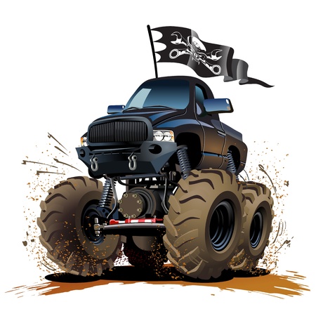 Vector Cartoon Monster truck Available EPS-10 vector format separated by groups and layers for easy editのイラスト素材