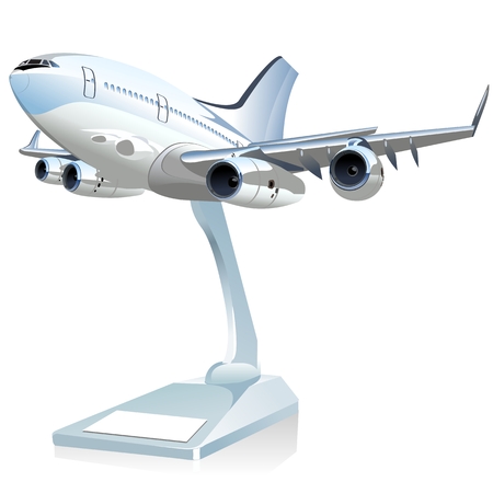 Vector Cartoon Airliner. Available EPS-10 vector format separated by groups and layers for easy editのイラスト素材