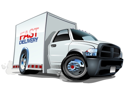 Cartoon delivery cargo truckのイラスト素材
