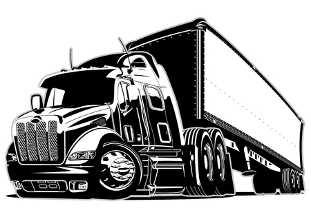 Cartoon semi truckのイラスト素材