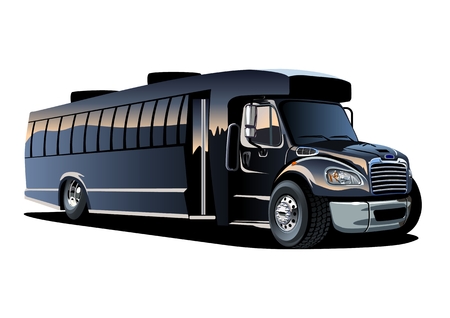 Cartoon shuttle bus. Available EPS-10 vector format separated by groups and layersのイラスト素材